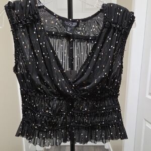 Nwt Rachel Zoe Mesh Polka Dot Crop Top